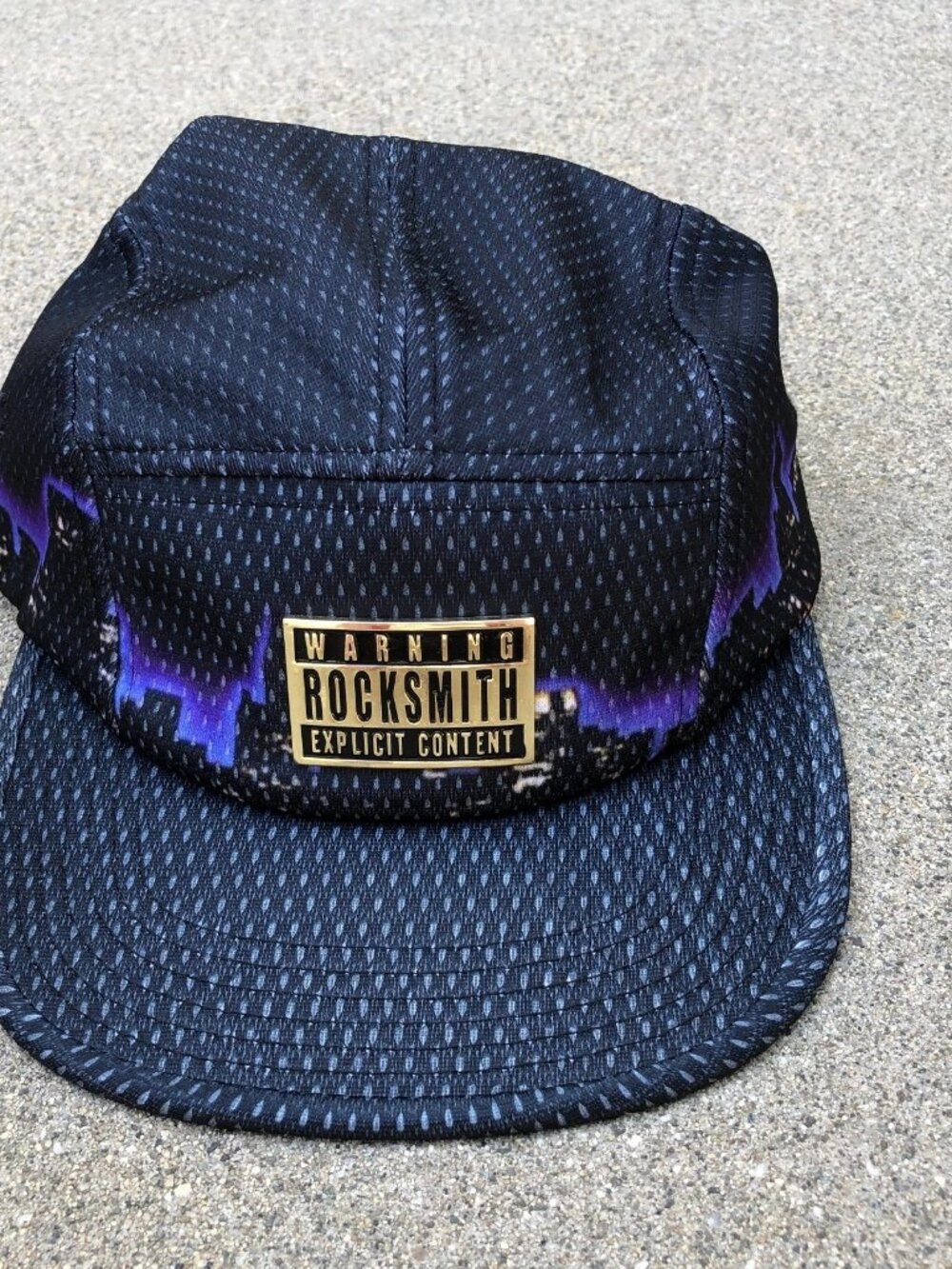 ROCKSMITH Explicit Content Mesh 5 Panel Hat Men's Strapback Cap Black NWT